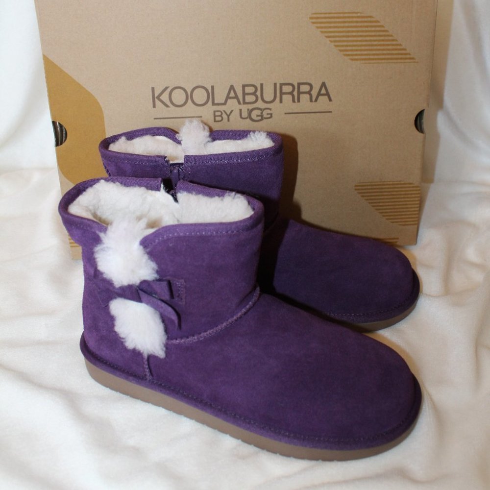 NIB‎ UGG KOOLABURRA WOMEN'S MINI ANKLE SUEDE BOOTS PURPLE 6.5-7  5.5-6